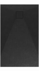 Welland kőhatású zuhanytálca szifonnal 80 x 140 cm - fekete (GT-14080SS) - miniwebshop