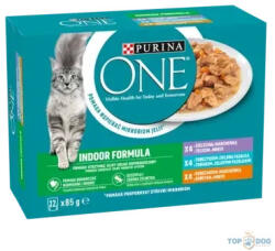 ONE Indoor Formula borjúval/tonhallal/csirkével nedves macskaeledel 12*85gr