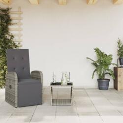 vidaXL 2 részes szürke polyrattan kerti étkezőgarnitúra párnákkal (3277628)