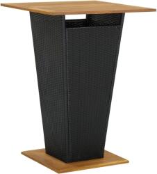 vidaXL fekete polyrattan és tömör akácfa bárasztal 80 x 80 x 110 cm (313465) - vidaxl