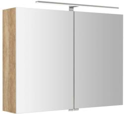 SAPHO Riwa - Tükrös szekrény LED világítással 70x81x17 cm, 2 ajtó, Alabama tölgy RIW080-0022 (RIW080-0022)