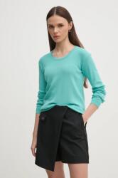 Benetton pamut pulóver könnyű, szürke, 1091D1M08 - türkiz XS