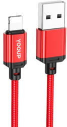 YOOUP L07 Lightning Kábel 2.4a 1 Méter Piros