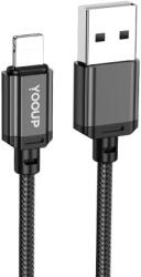 YOOUP L07a Lightning Kábel 2.4a 2 Méter Fekete