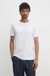Hackett London pamut póló fehér, férfi, sima, HM500775 - fehér XL