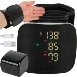 Pingyang Rongrong Handicraft Factory Digitális csuklós vérnyomásmérő, Lcd kijelzővel, usb-s, fekete (00193)