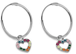 Heratis Forever Fehérarany fülbevaló szívvel és színes cirkóniákkal, 14K IZ27453MA