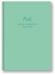 TOPTIMER Tanári zsebkönyv TOPTIMER Prof PU műbőrborító A/5 heti 145x205 mm Mentazöld 2025-2026 (26P100C-403) - papir-bolt
