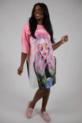 FashionLand ROCHIE MIDI OVERSIZE CU MANECA SCURTA PINK PERSONALITY GIRL TALIE UNICA Multicolora