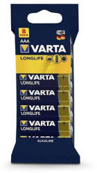 VARTA Longlife Alkaline AAA ceruza elem - 8 db/csomag