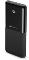 Forcell Power Bank, 10000mAh, 2xUSB / Type-C, fekete, QC / PD támogatás, 20W, LED lámpa, Forcell F-Energy P10k1