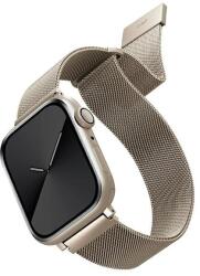 UNIQ Apple Watch 4/5/6/7/SE, okosóra szíj, fém, ezüst "starlight", 38/40/41mm, UNIQ