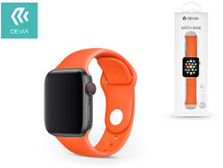 DEVIA Apple Watch lyukacsos sport szíj - Devia Deluxe Series Sport Band - 42/44/45/49 mm - narancs - bluedigital
