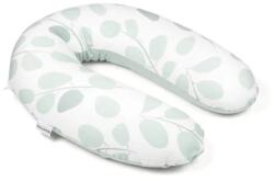 Doomoo Perna mare pentru gravide si bebelusi 3 in 1, bumbac organic Buddy Leaves Aqua Green, Doomoo