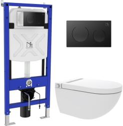 Major&Maker Royal + Coral Black toaletă cu spălare cu cadru si buton agăţat fără margine alb I65S200302B (I65S200302B)