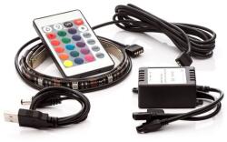  Bandă LED OPTY 2 buc. , 2x 50cm, USB, 15 LED-uri, telecomandă, 16 culori, benzi LED autoadezive (50DTM)