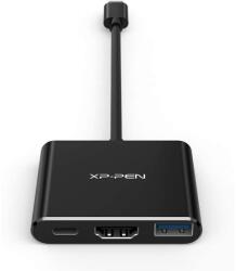 XPPen Adaptor XPPen USB-C la HDMI, USB 3.0, DeX, PD pentru telefoane sau laptopuri, cu suport pentru încărcare (ACW01)
