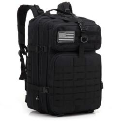  Mobilly rucsac tactic militar, centură lombară și curea de piept, sistem MOLLE, 45l, negru (SR369 black)