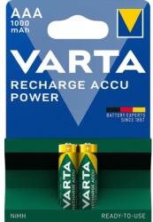 VARTA Recharge Accu Power AAA 1000mAh, 2db újratölthető akkumulátorok (5703301402)