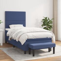 vidaXL kék szövet rugós ágy matraccal 100 x 200 cm (3136499)