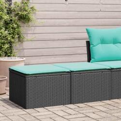 vidaXL 2 részes fekete polyrattan akácfa kerti ülőgarnitúra párnával (3328680) - vidaxl