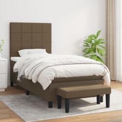 vidaXL sötétbarna szövet rugós ágy matraccal 80 x 200 cm (3136552)