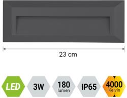 EMITHOR Radix szürke kültéri LED lépcsővilágító lámpa (EMI-48327) LED 1 izzós IP65 (48327)