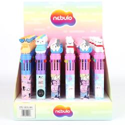 Nebulo Golyóstoll NEBULO 0, 7 mm 10 színű Kedves Cicák (DTG-10COL-005)
