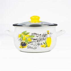 TOO BELLY OLIVE 2, 8 literes, 18cm átmérő, 12cm magasságú lábas (fazék) üveg fedővel - kichden