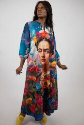 FashionLand ROCHIE MAXI CU BUZUNARE SI MANECA LUNGA BLUE FRIDA TALIE UNICA Multicolora