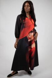 FashionLand ROCHIE MAXI CU BUZUNARE SI MANECA LUNGA ENIGMA SCARLET LADY IN RED TALIE UNICA Multicolora