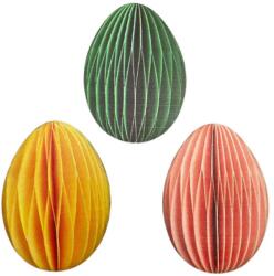  Nyomtatott dekorkarton - Papírhatású tojások 6cm 3db/cs