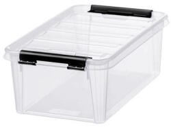 SMARTSTORE Műanyag tárolódoboz, 3, 6 liter, fekete fogantyúkkal, SMARTSTORE "Classic 5", átlátszó (3456070) - bestoffice
