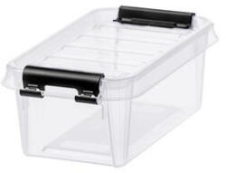SMARTSTORE Műanyag tárolódoboz, 0, 3 liter, fekete fogantyúkkal, SMARTSTORE "Classic 0, 5", átlátszó (3452070) - bestoffice