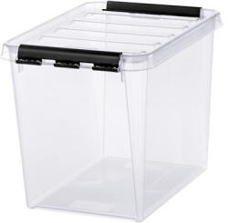 SMARTSTORE Műanyag tárolódoboz, 14 liter, fekete fogantyúkkal, SMARTSTORE "Classic 11", átlátszó (CSDSMART31) - bestoffice