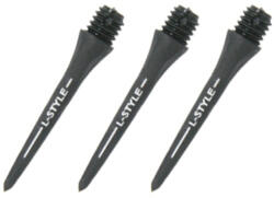 L-style Varf darts carbon L-Style Hard Lip Points Carbon negru 25mm 2BA, 6buc Set (X9131)