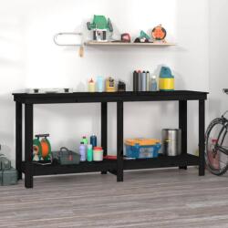 HABA Работна пейка черна 180x50x80 см борово дърво масив (V822515)