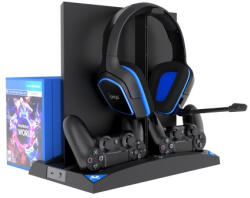 Ipega P4009 Multifunkciós állvány + 2 Akkumulátor Ps4 Fekete