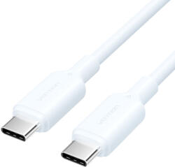 Vention Szövet USB-C -> USB-C, (3A, fehér), 1m, kábel (TRCWF)
