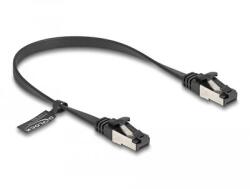 Delock - RJ45 lapos patch kábel apa - apa Cat. 8.1 flexibilis 0, 25 m fekete - 80177 (80177)