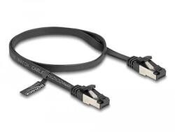 Delock - RJ45 lapos patch kábel apa - apa Cat. 8.1 flexibilis 0, 5 m fekete - 80178 (80178)