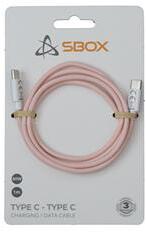 SBOX TYPE-C-1-P 1m 60W Type-C adat- és töltőkábel (rózsaszín) (SBOX_TYPE-C-1-P) (SBOX_TYPE-C-1-P)