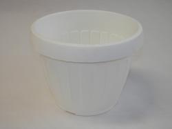  Virágtartó, hordó alakú, 32 cm, fehér műanyag (366) (366-fehér)