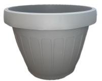  Virágtartó, hordó alakú, 40 cm, szürke műanyag (367/1) (367-1-szürke)