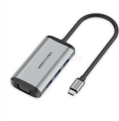 Vention USB-C -> HDMI/VGA/USB3.0*3/PD 0, 15m, (szürke, fémszerű), dokkoló (TGSHB) (TGSHB)