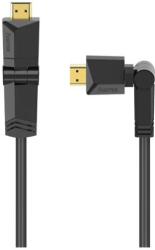 Hama Cablu HDMI Ethernet pivotant Hama 205011, 1.5m, 4K, placat aur (Negru) (Hama 205011)