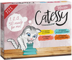 Catessy 56x90g Catessy Mousse tálcás nedves macskatáp 25% kedvezménnyel