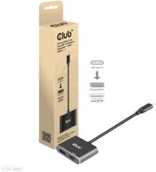 Club 3D USB 3.1 Type C HDMI + DisplayPort Átalakító Fekete 20cm CSV-1552 (CSV-1552)