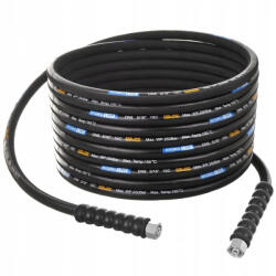 HydroLine Premium acélfonatos gumi magasnyomású tömlő 30 méter DN8 250BAR, 3/8"belső menetes - 3/8"belső menetes csatlakozással