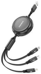 FONENG Cablu Date Foneng X113 1.1M Micro-USB Lightning USB-C Negru (X113 black)